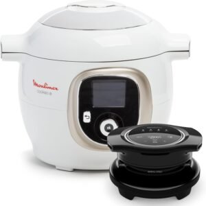 Moulinex Cookeo+ avec Extra Crisp, Multicuiseur, Air fryer, 10modes de cuisson, Cuisson sous pression, Recettes faciles pas à pas, Blanc
