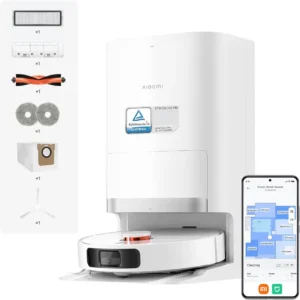 XIAOMI Robot Vacuum X20+, Station Tout-en-Un avec vidage, Lavage & séchage Auto, Aspiration 6000 Pa, évitement d’Obstacles S-Cross™, Navigation LDS, Commande vocale Via Mi Home.
