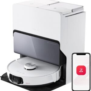 Roborock S8 MaxV Ultra Aspirateur Robot avec 8-en-1 Station, Robot Aspirateur Laveur avec Brosse Latérale & DuoRoller Aspiration 10000 Pa, Auto-Nettoyage du Serpillière et de la Planche à Linge à 60℃
